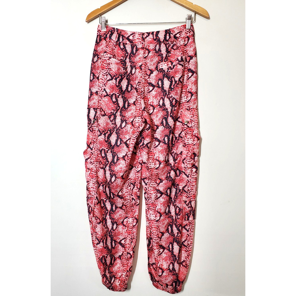 Lioness REVOLVE Womens Small Jogger Cypress Pants‎ Cargo Pockets RED Python - Picture 5 of 11
